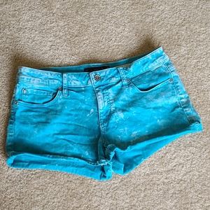 Hot Topic Baby Blue Tye Dye Low Rise Shorts